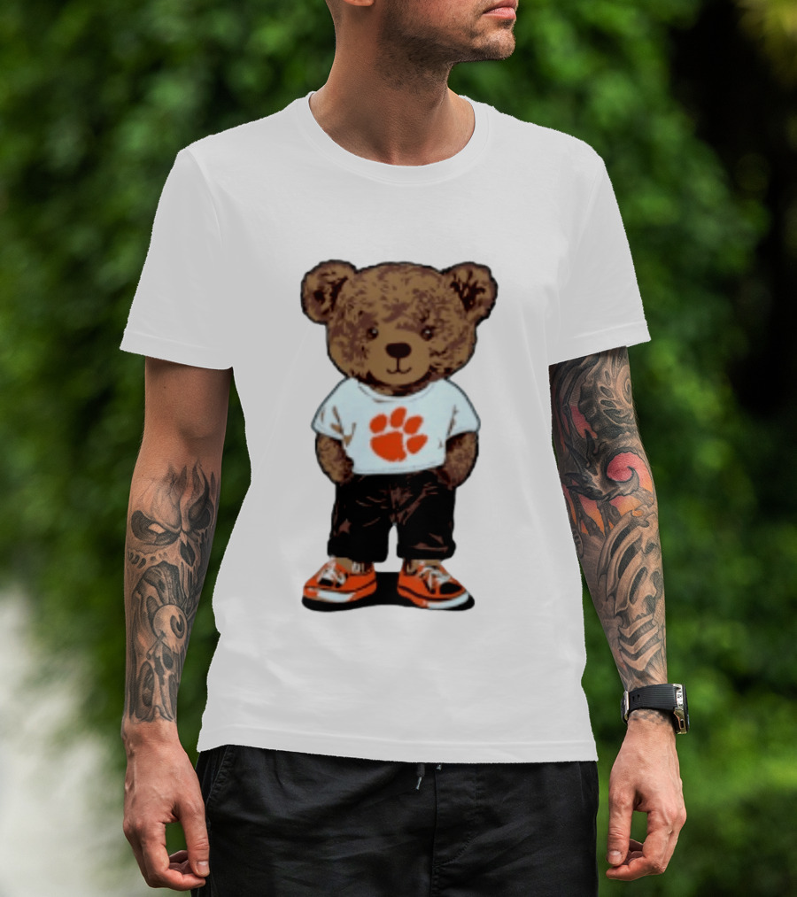 Clemson Tigers 2026 NCAA Bear Graphic With Paw Print T-Shirt