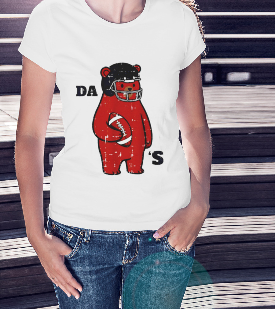 Da Bears Football Bear Helmet Holding Football T-Shirt