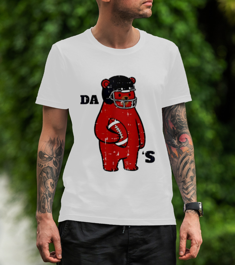 Da Bears Football Bear Helmet Holding Football T-Shirt