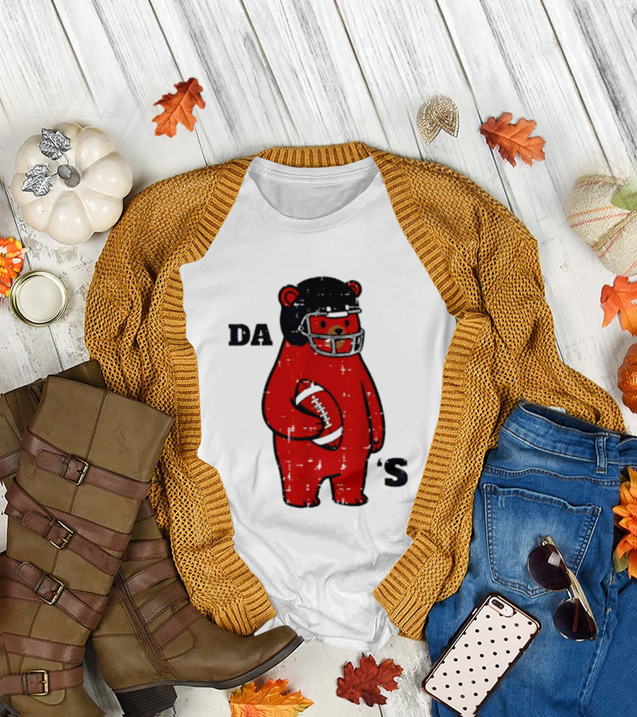 Da Bears Football Bear Helmet Holding Football T-Shirt