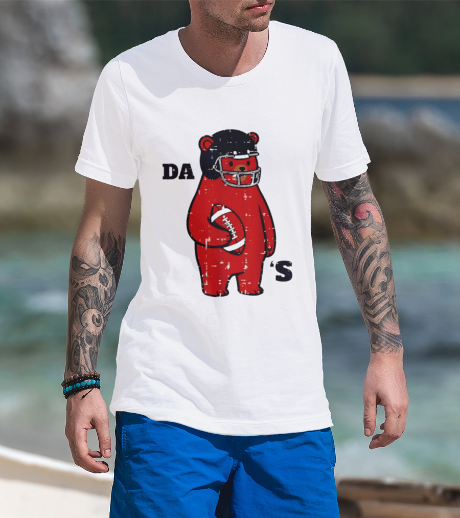 Da Bears Football Bear Helmet Holding Football T-Shirt