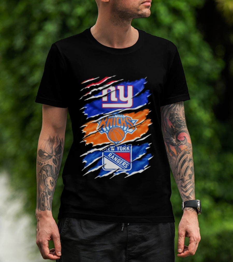 New York Giants Knicks Rangers Mashup Sports Fan Favorite T-Shirt
