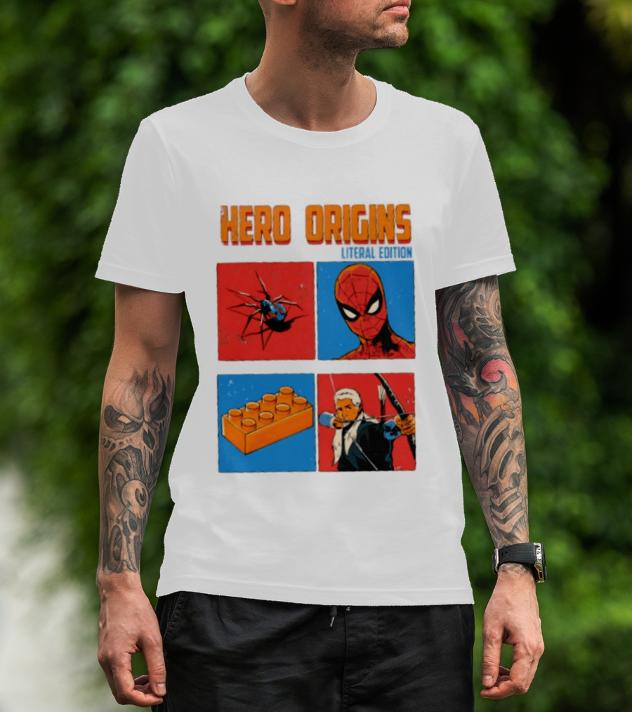 Hero Origins Spider Man Literal Edition Block Archer Spider T-Shirt