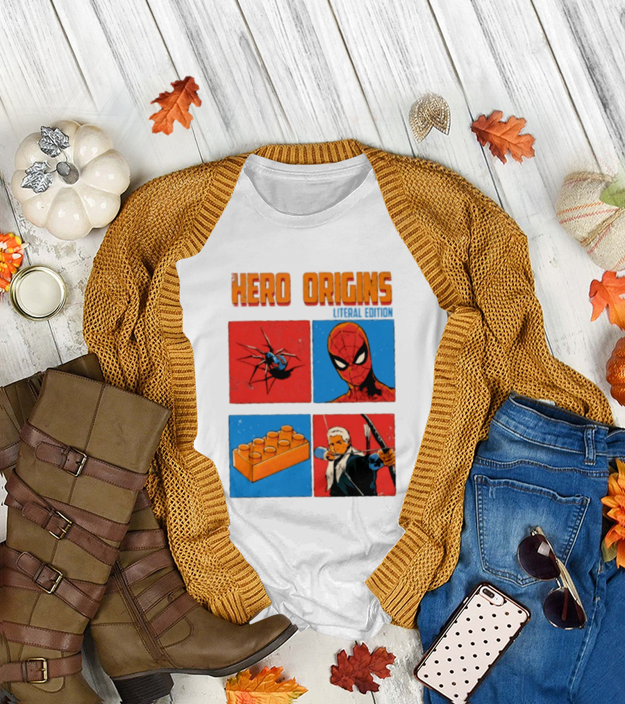 Hero Origins Spider Man Literal Edition Block Archer Spider T-Shirt
