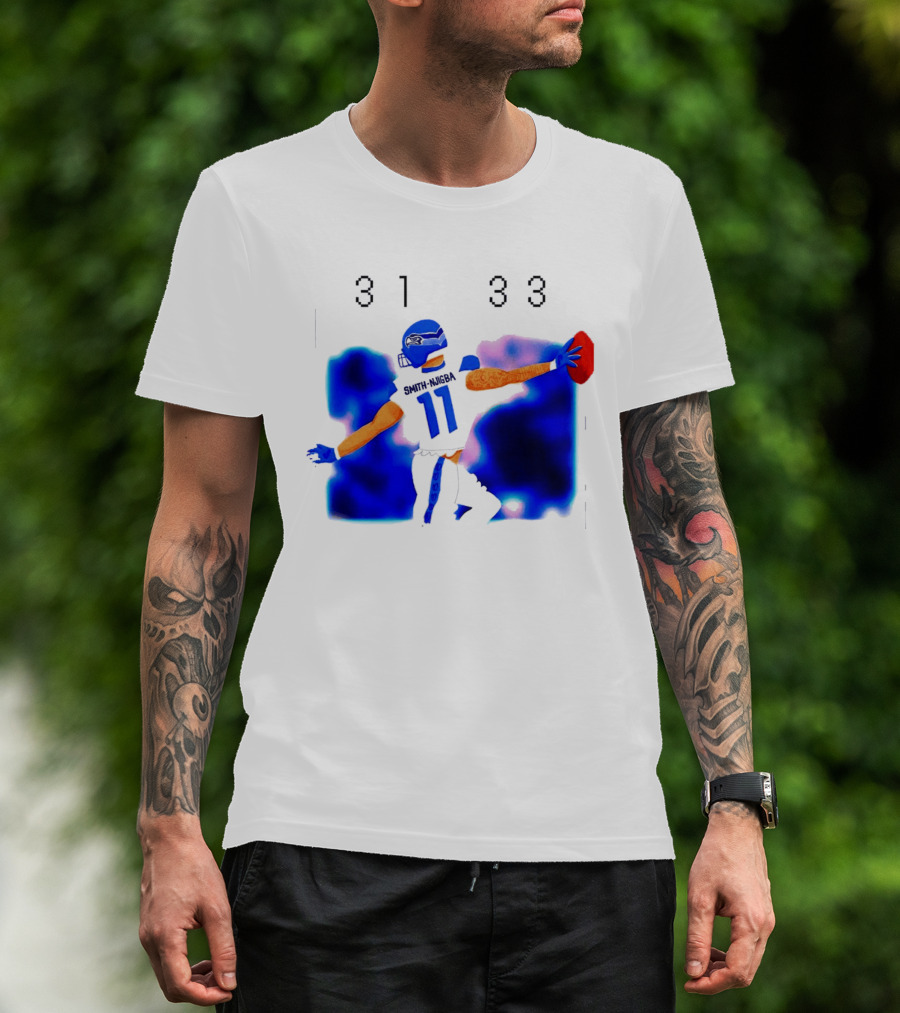 Jaxon Smith Njigba Seattle Seahawks 11 Football Catch 31 33 T-Shirt