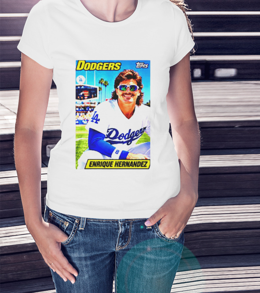 Dodgers Enrique Hernandez Topps Trading Card T-Shirt