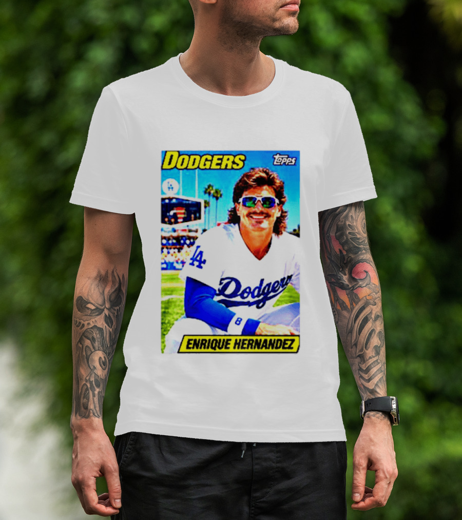Dodgers Enrique Hernandez Topps Trading Card T-Shirt