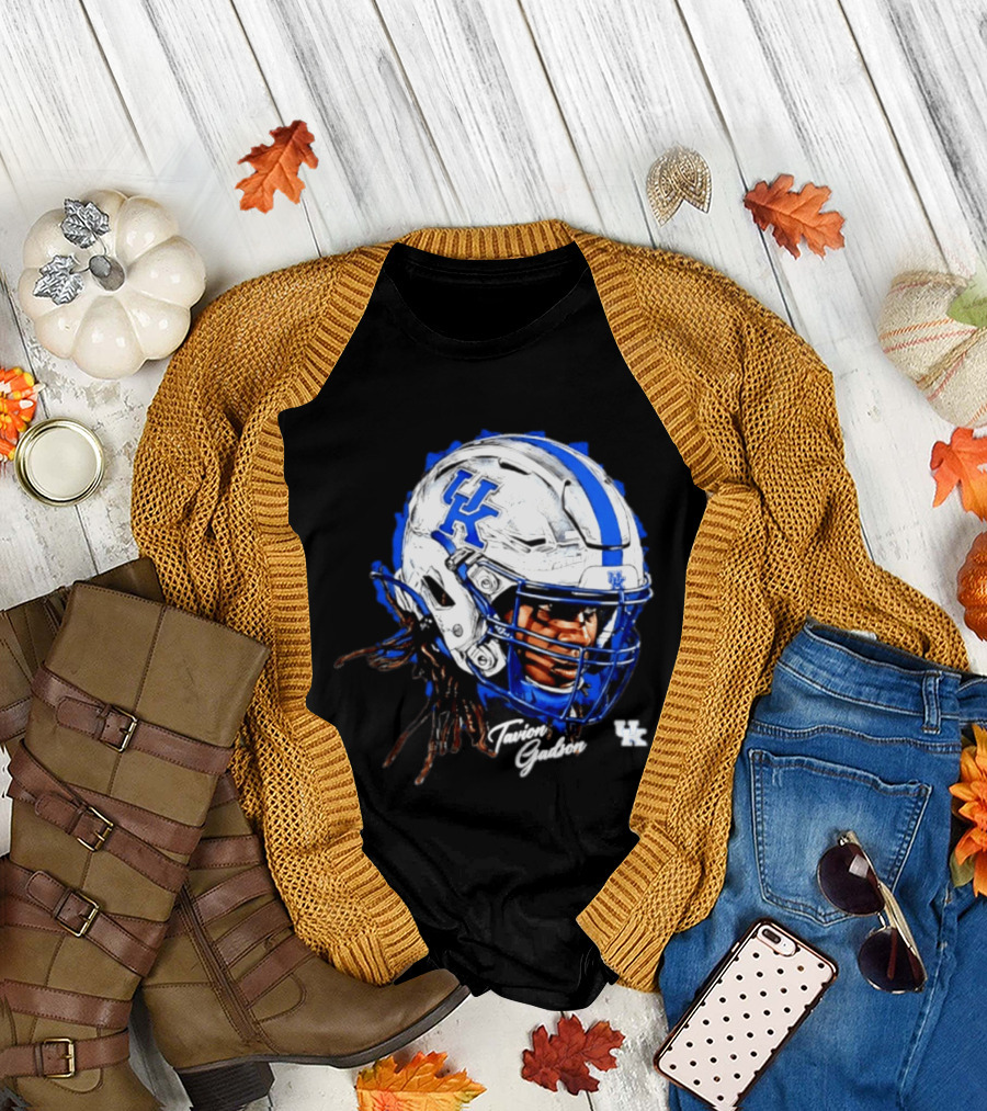 Tavion Gadson Kentucky Wildcats NCAA Football Helmet Head Swag T-Shirt