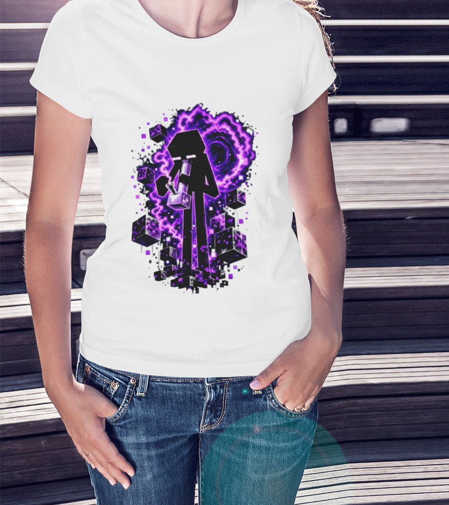 Enderman Purple Vortex Bong Villain Gaming T-Shirt