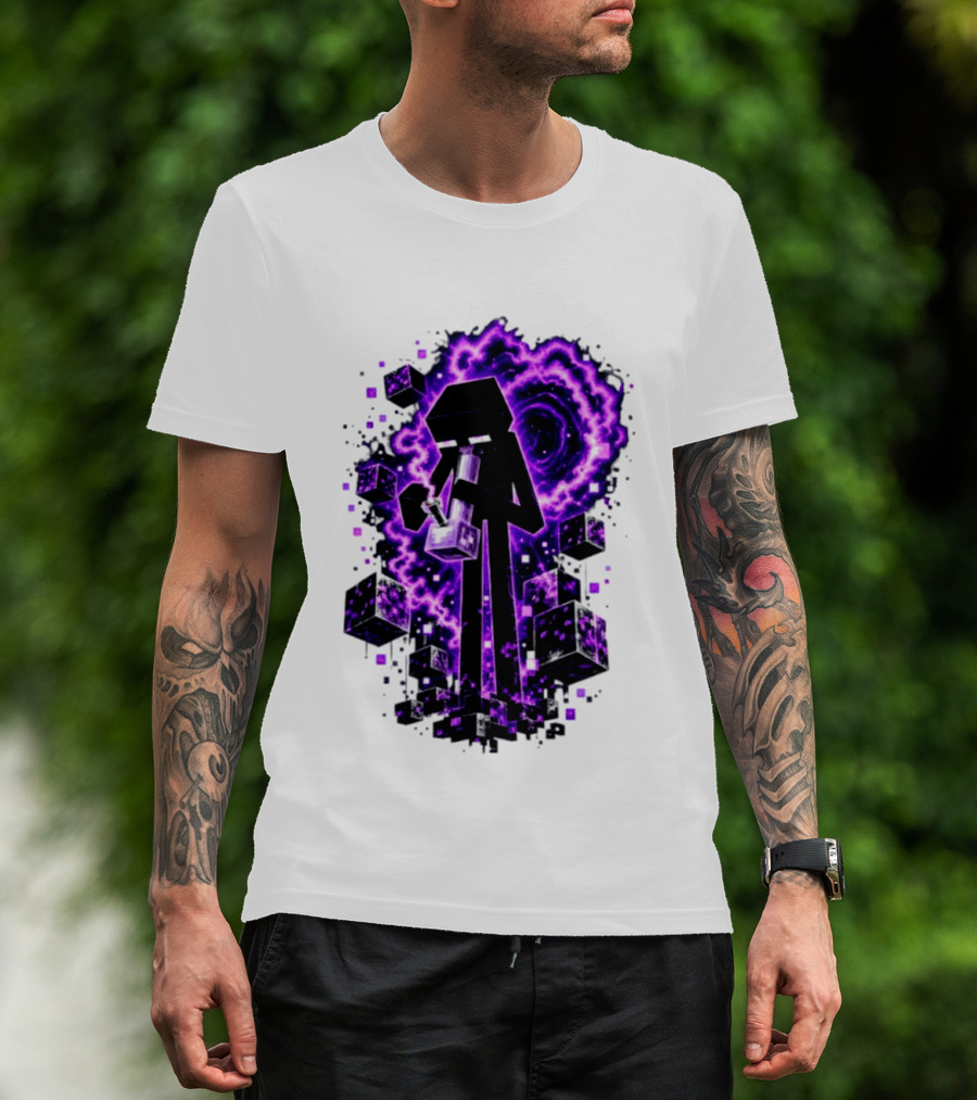 Enderman Purple Vortex Bong Villain Gaming T-Shirt