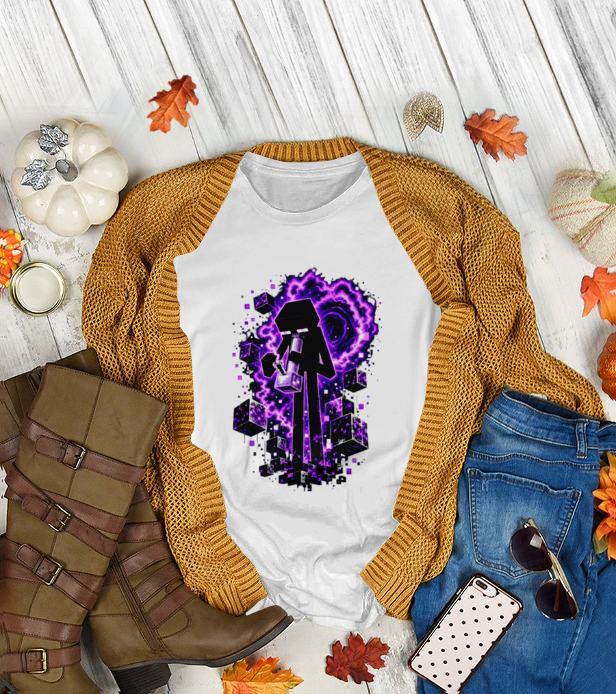 Enderman Purple Vortex Bong Villain Gaming T-Shirt