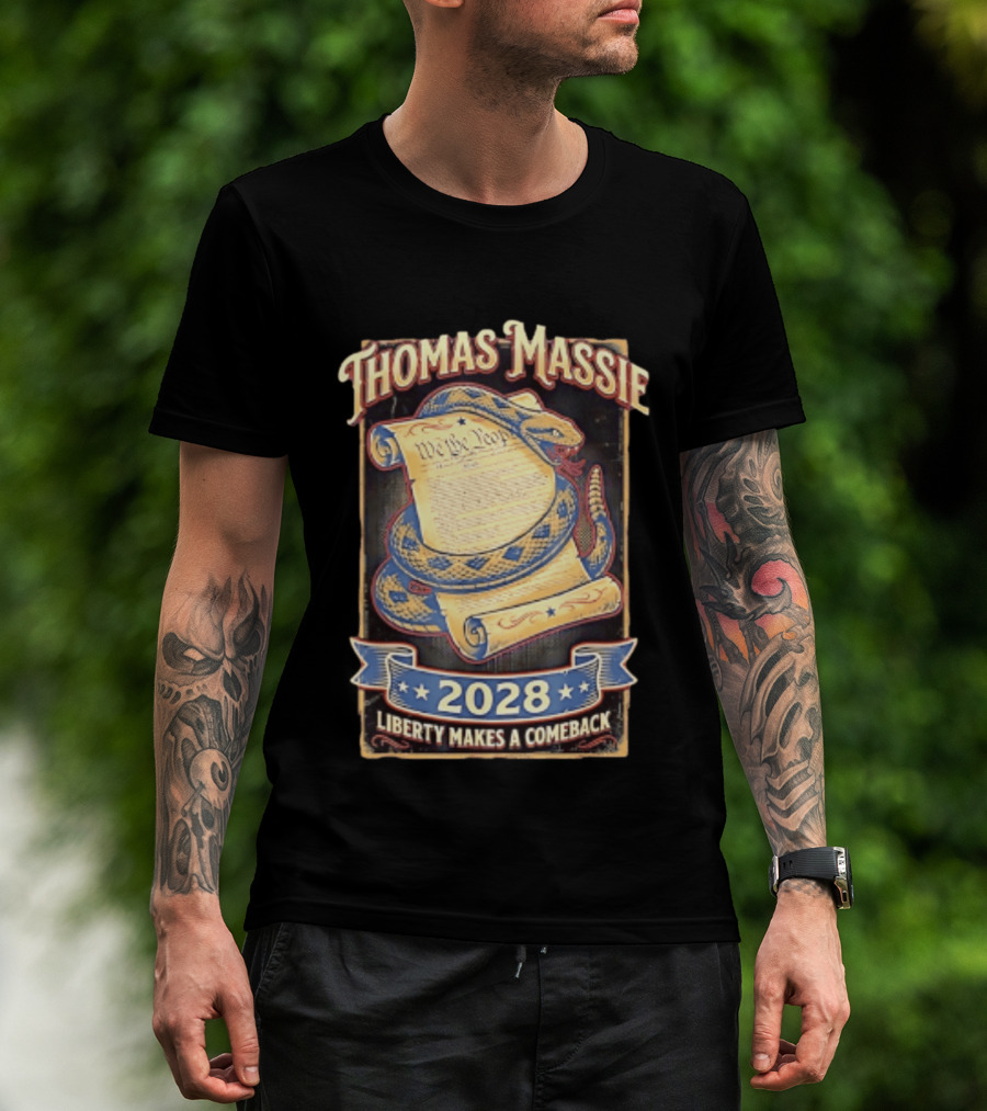 Thomas Massie 2028 Liberty Makes A Comeback We The People Snake T-Shirt