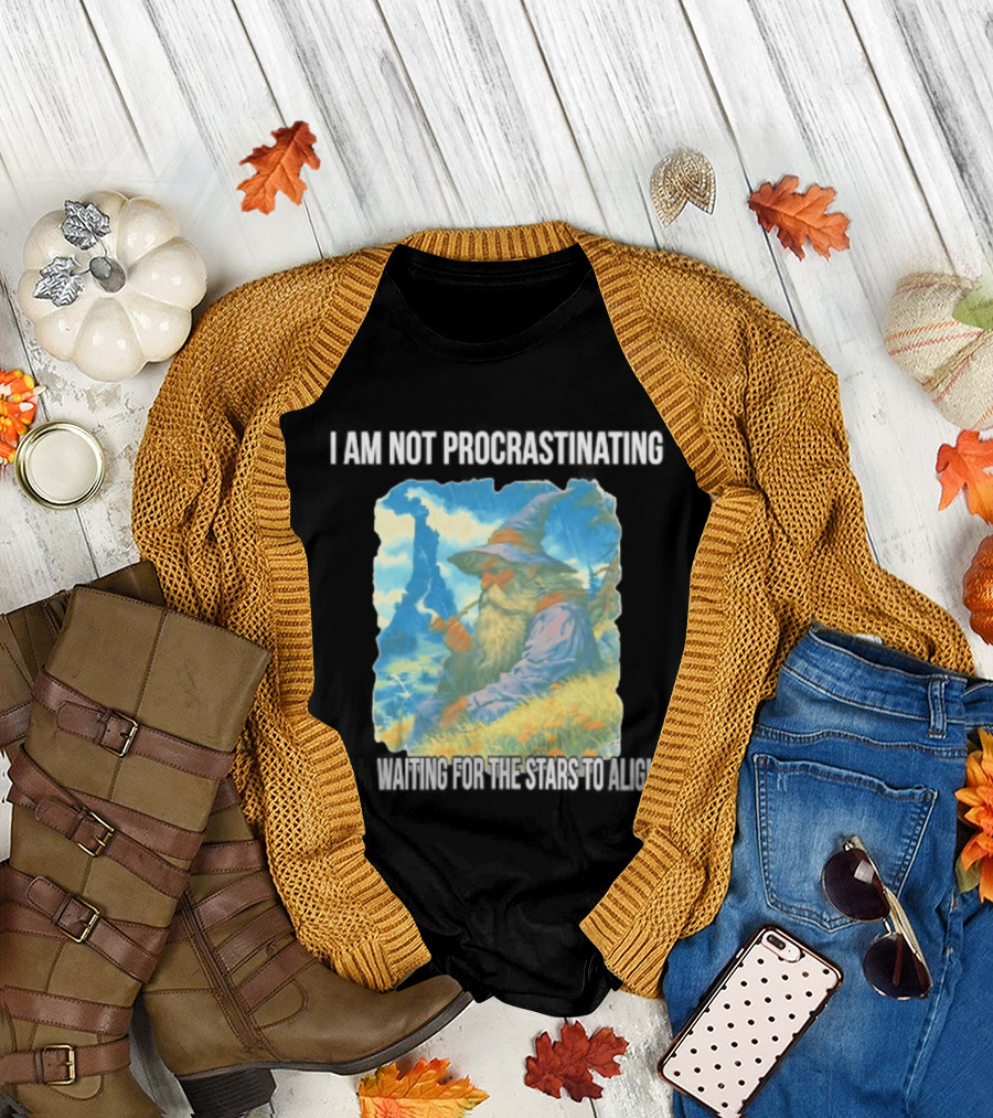 I Am Not Procrastinating Wizard Waiting For The Stars To Align T-Shirt