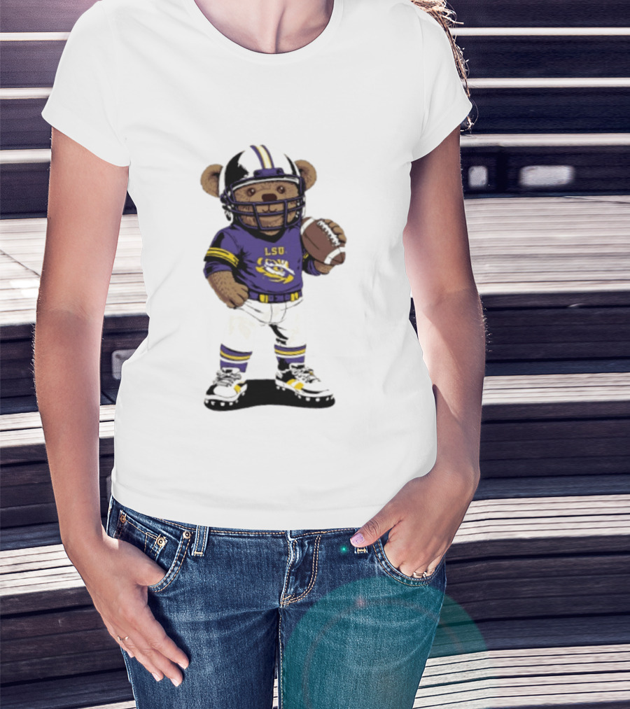 LSU Tigers 2026 NCAA Teddy Bear Football Player In Purple Uniform T-Shirt