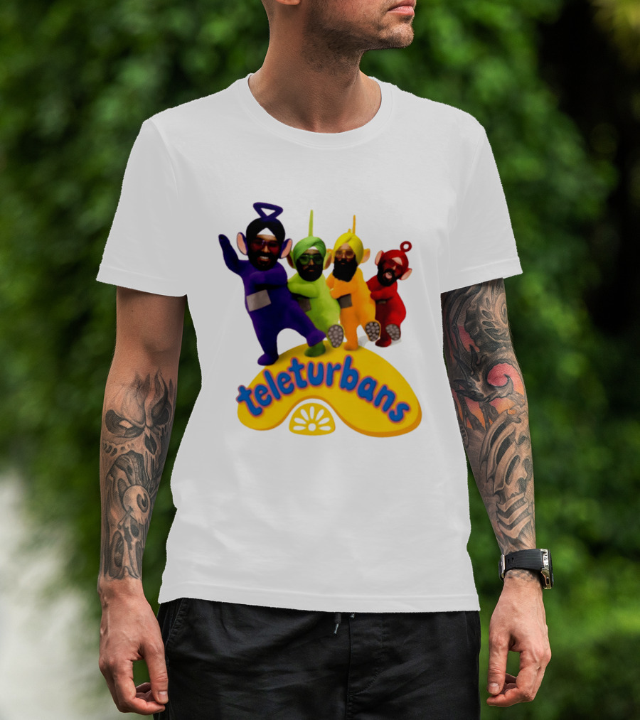 Teleturbans Teletubbies Sikh Turban Characters T-Shirt
