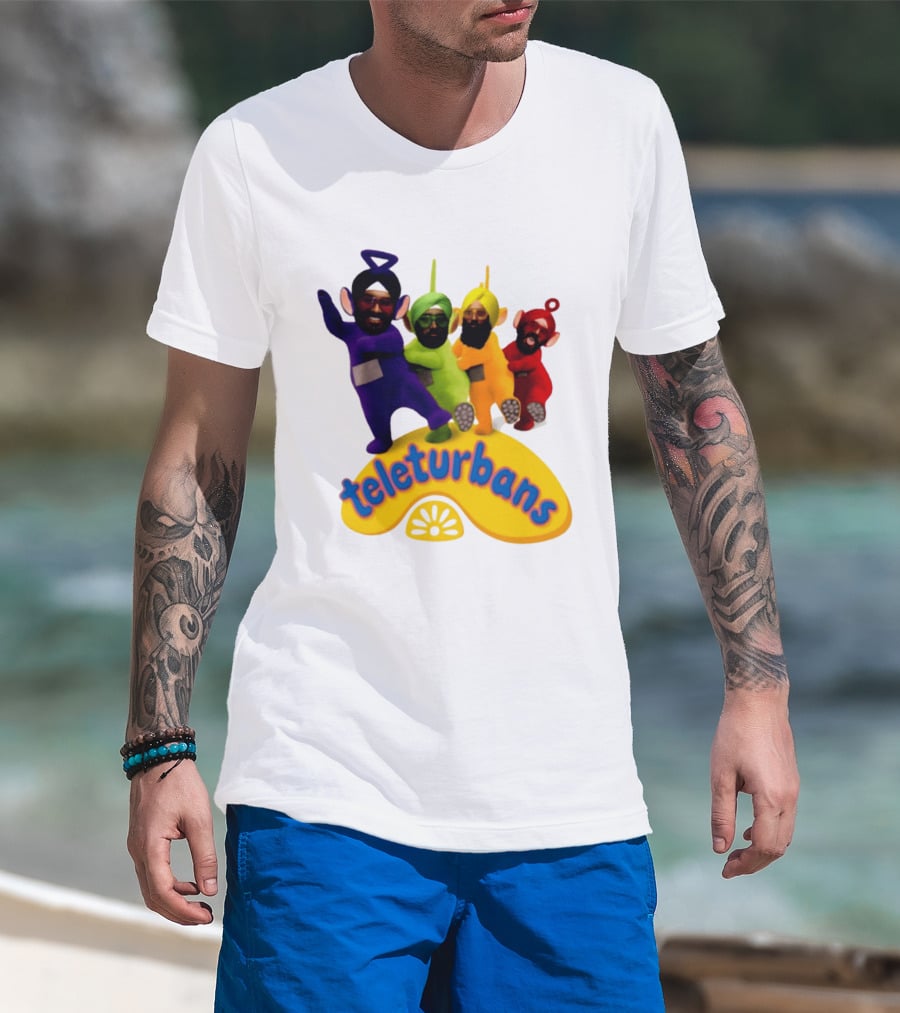 Teleturbans Teletubbies Sikh Turban Characters T-Shirt