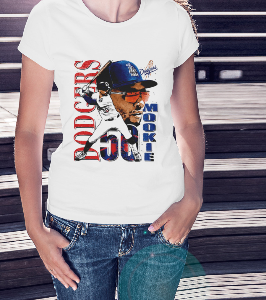 Los Angeles Dodgers Mookie Betts 50 Baseball Player Two Sided T-Shirt
