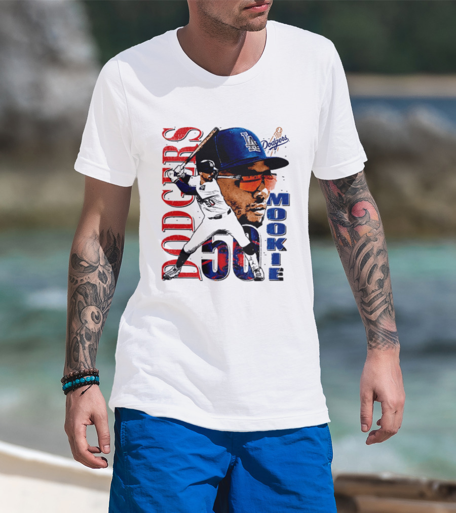 Los Angeles Dodgers Mookie Betts 50 Baseball Player Two Sided T-Shirt