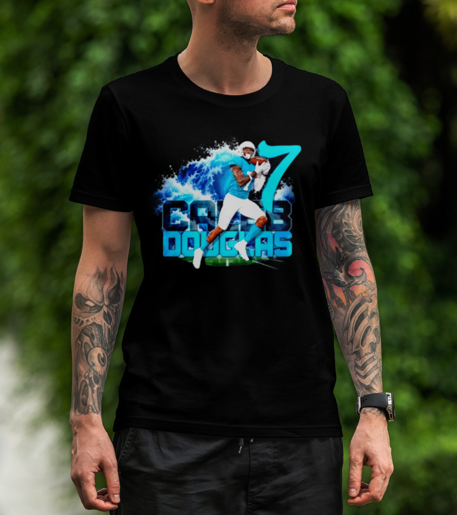 Caleb Douglas Miami Dolphins Tidal Wave Football Player Number 7 T-Shirt