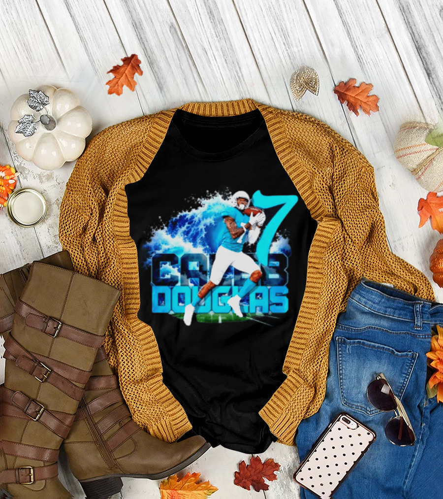 Caleb Douglas Miami Dolphins Tidal Wave Football Player Number 7 T-Shirt