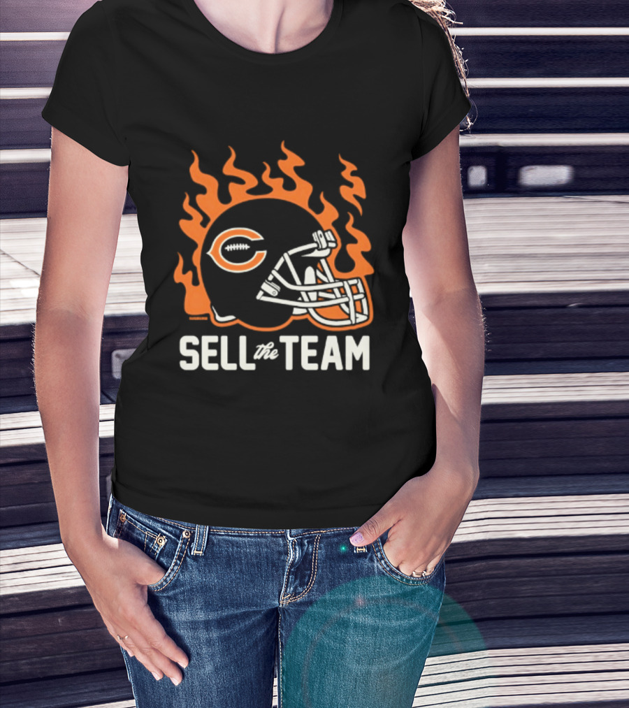 Chicago Bears Sell The Team Flaming Helmet T-Shirt