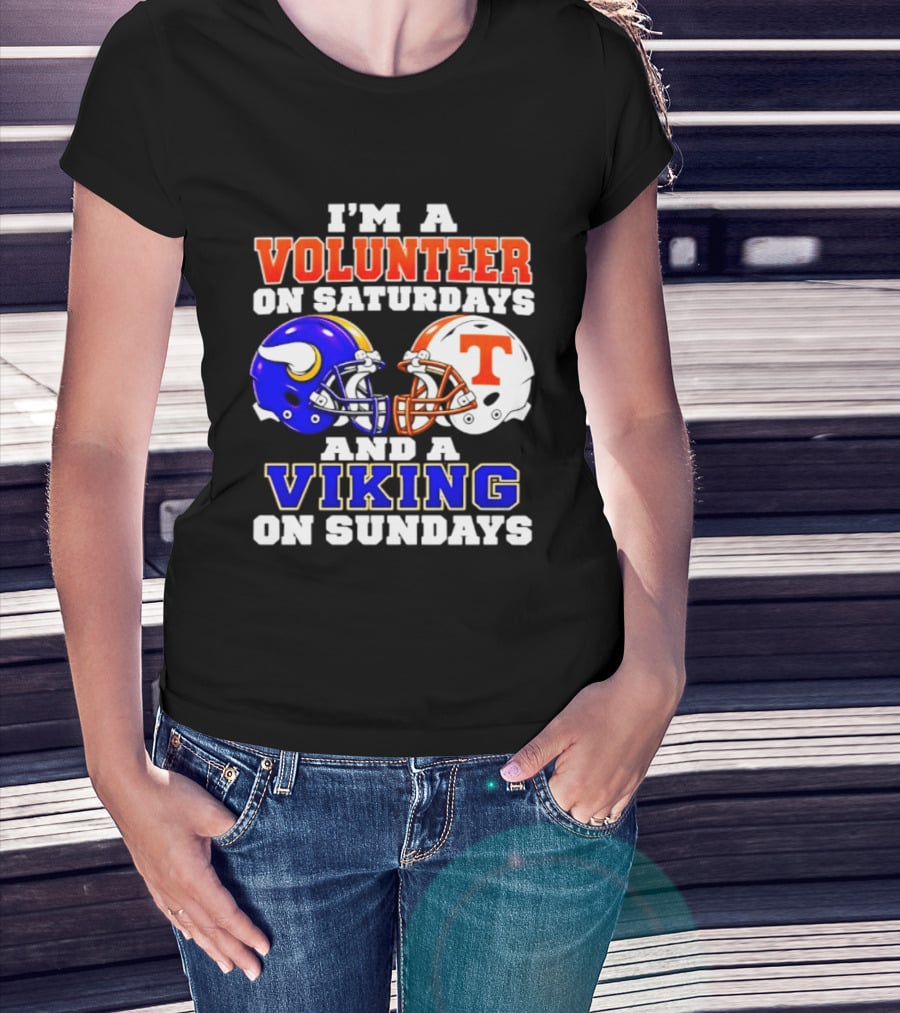 I'm A Volunteer On Saturdays And A Viking On Sundays Helmet Football T-Shirt