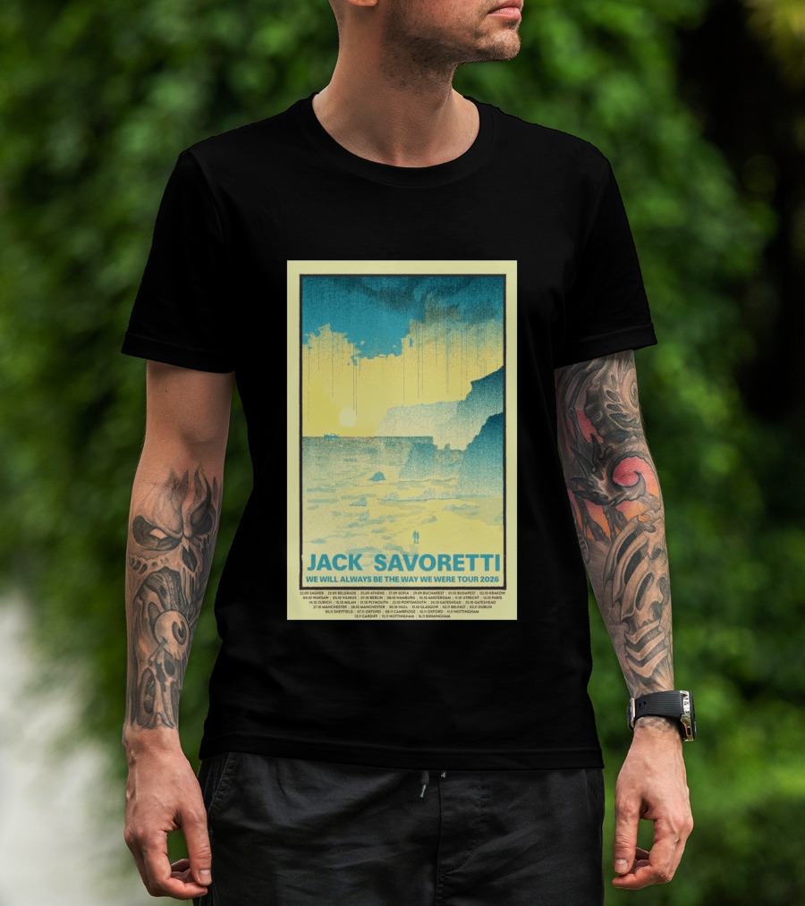 Jack Savoretti We Will Always Be The Way We Were Tour 2026 Bucharest Vintage Style Ocean Scene T-Shirt