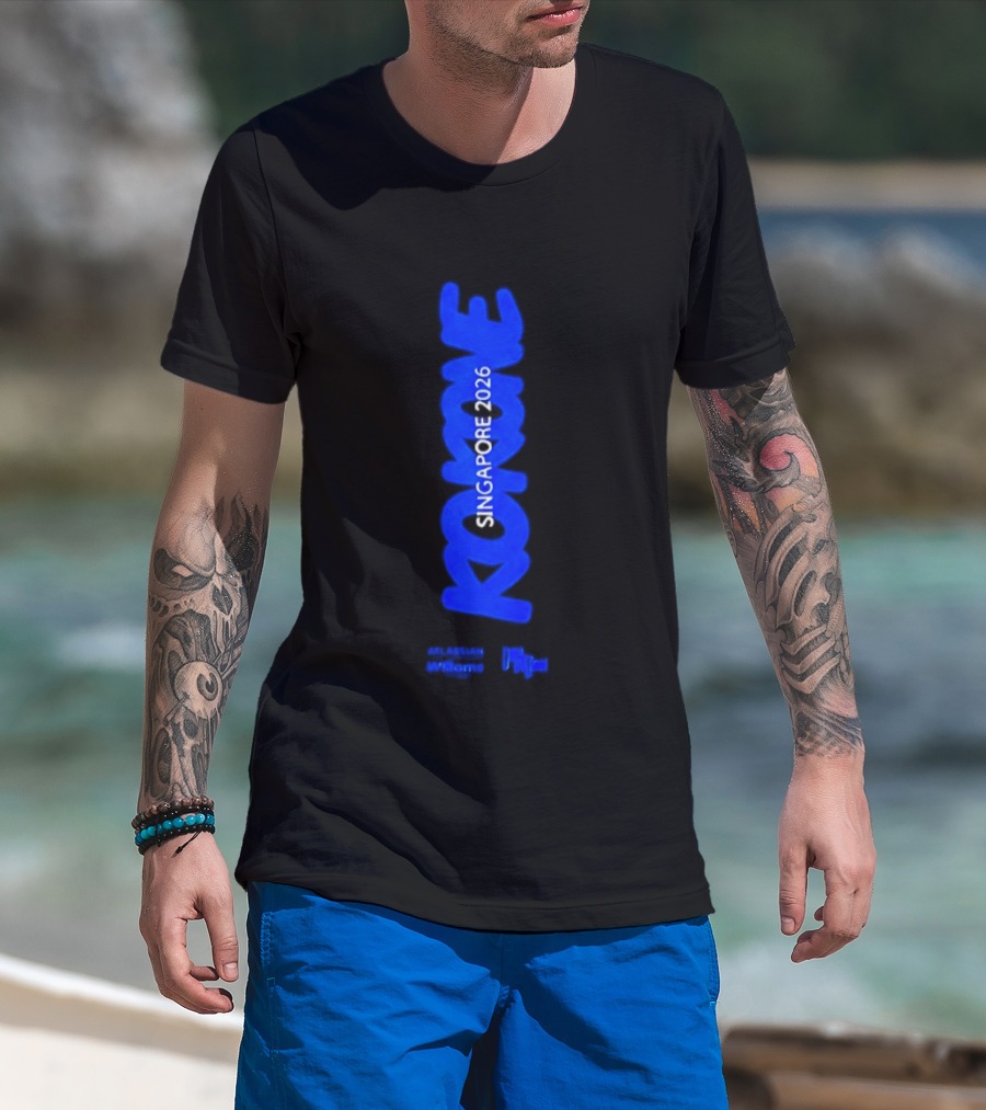 Kokone Singapore 2026 Atlassian Williams Blue Vertical T-Shirt