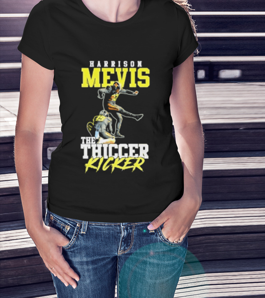 Harrison Mevis The Thiccer Kicker Football Player 92 T-Shirt