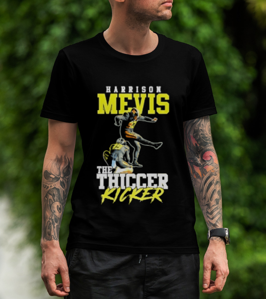 Harrison Mevis The Thiccer Kicker Football Player 92 T-Shirt