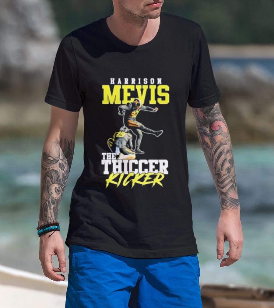 Harrison Mevis The Thiccer Kicker Football Player 92 T-Shirt