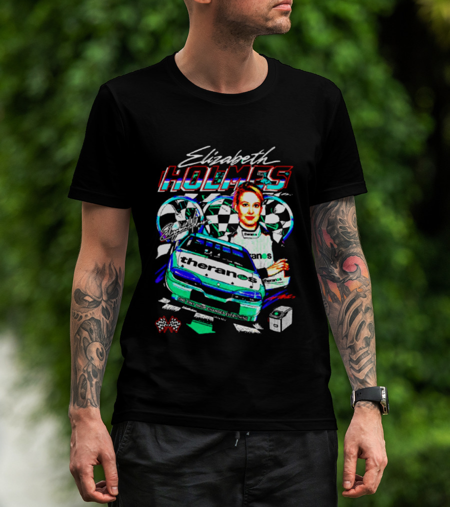 Elizabeth Holmes Theranos Racing Checkered Flag Bootleg T-Shirt