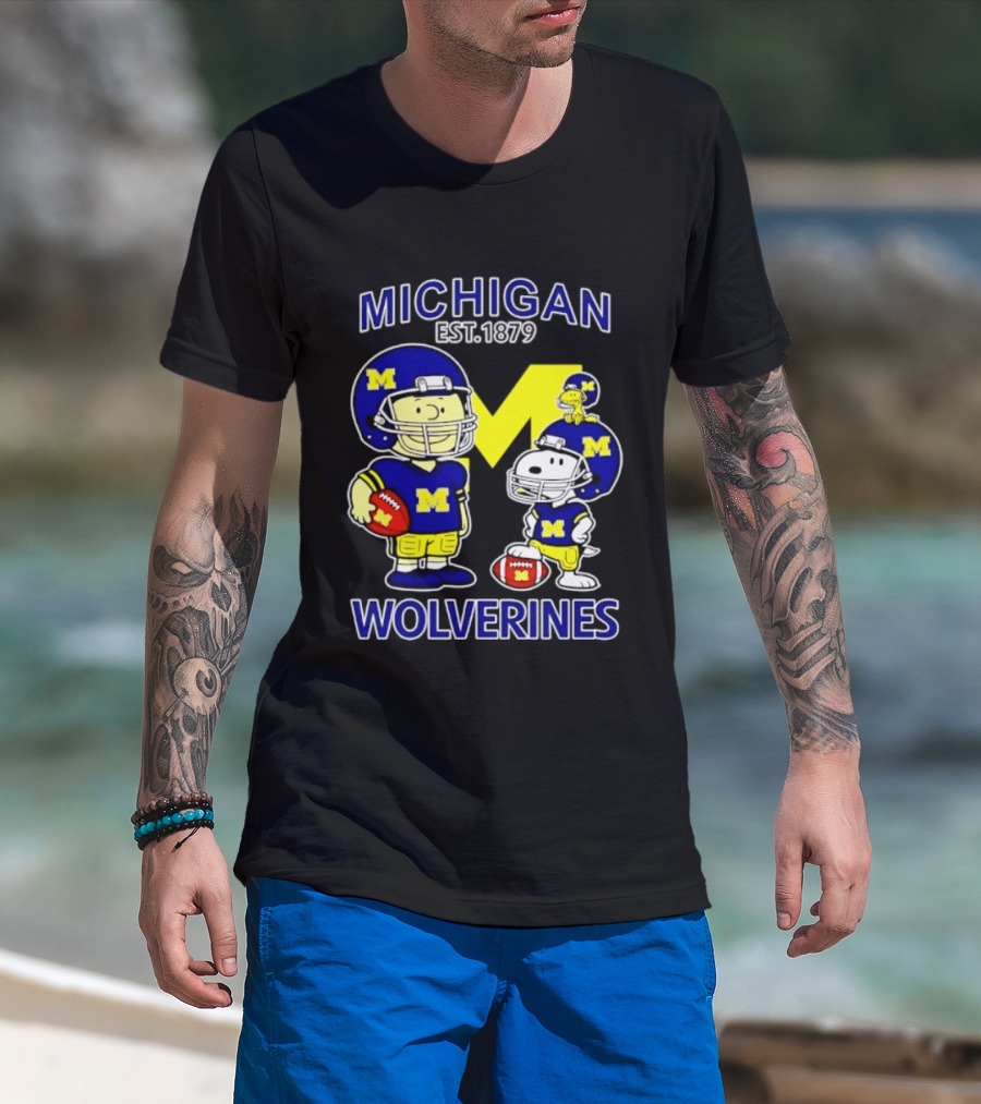 Michigan Wolverines 2026 Season Peanuts Characters Football Est. 1879 T-Shirt