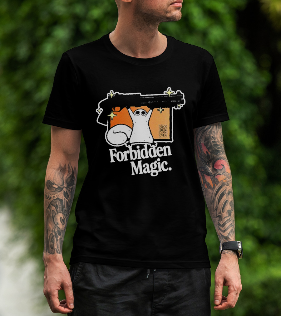 Forbidden Magic Ghost With Shotgun And Sparkles T-Shirt