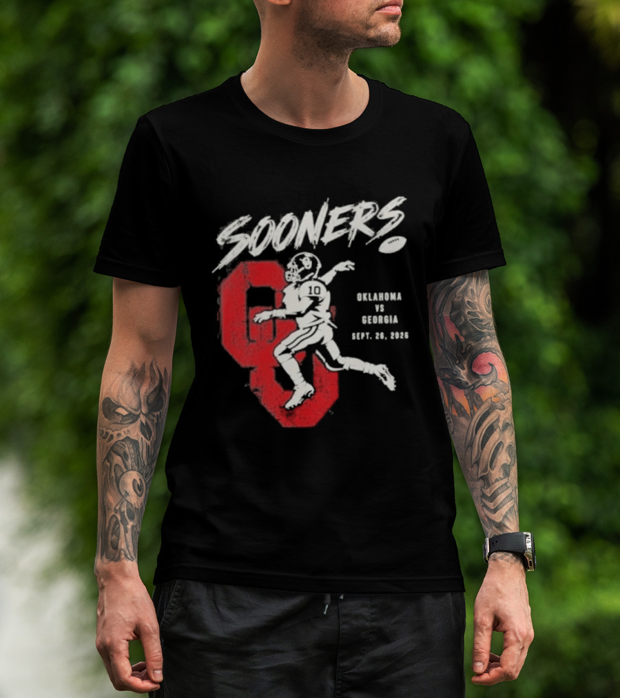 Oklahoma Sooners Vs Georgia Bulldogs Sept 26 2026 Football Matchup T-Shirt