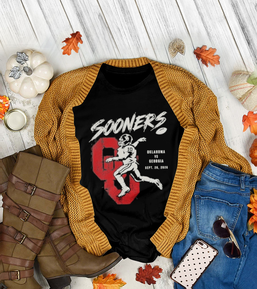Oklahoma Sooners Vs Georgia Bulldogs Sept 26 2026 Football Matchup T-Shirt