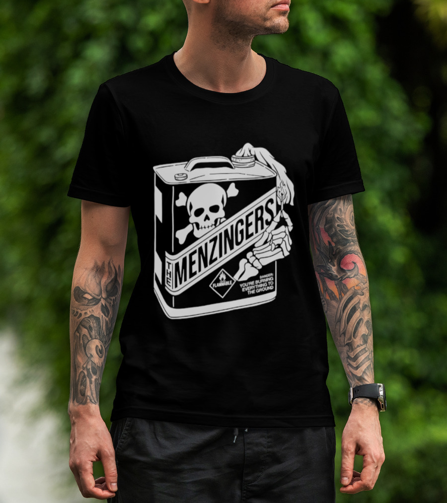 Menzingers Danger Skull Warning You Are Burning Everything To The Ground T-Shirt
