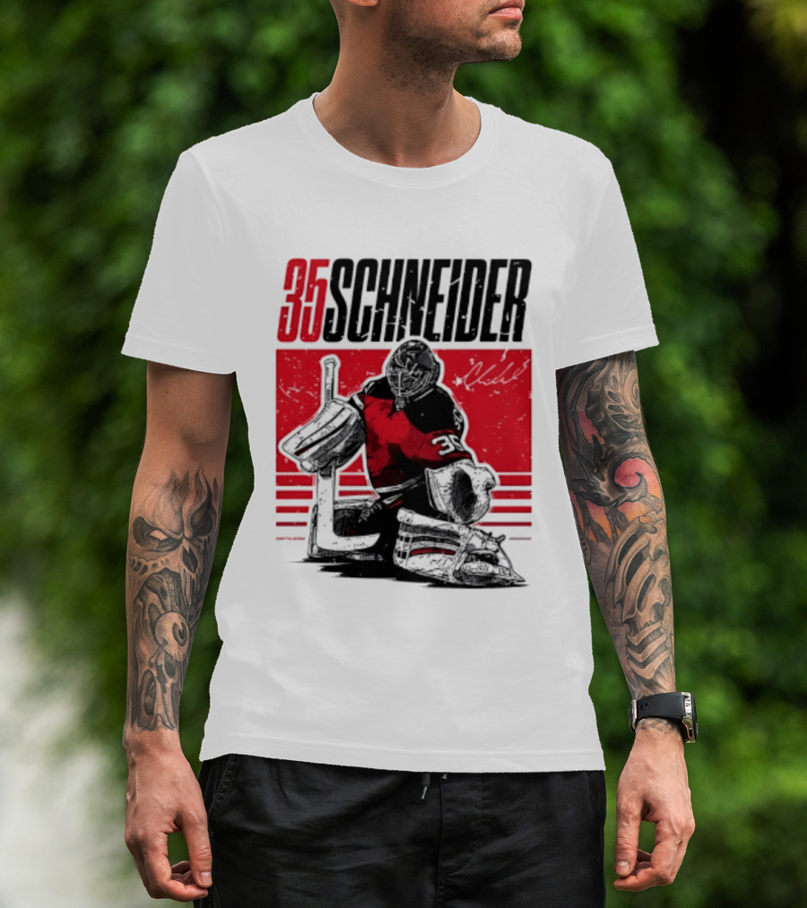 35 Schneider New Jersey Devils Hockey Player Starter T-Shirt
