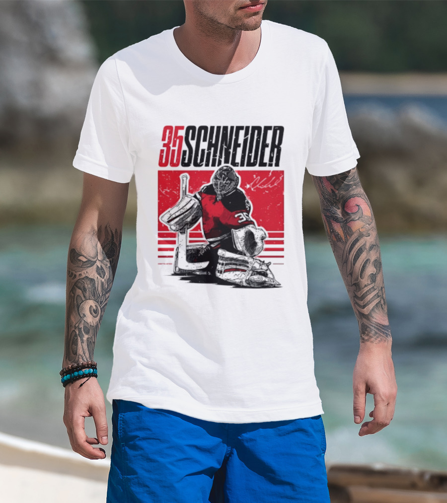35 Schneider New Jersey Devils Hockey Player Starter T-Shirt