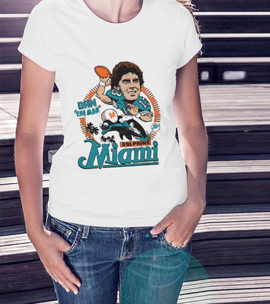 Dan Marino Miami Dolphins Dan The Man Caricature Football Miami T-Shirt