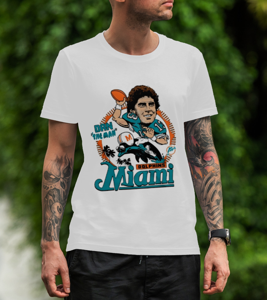 Dan Marino Miami Dolphins Dan The Man Caricature Football Miami T-Shirt