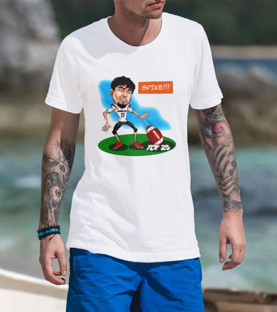 Drew Mestemaker Oklahoma State Football Spike Top 25 Player Caricature T-Shirt