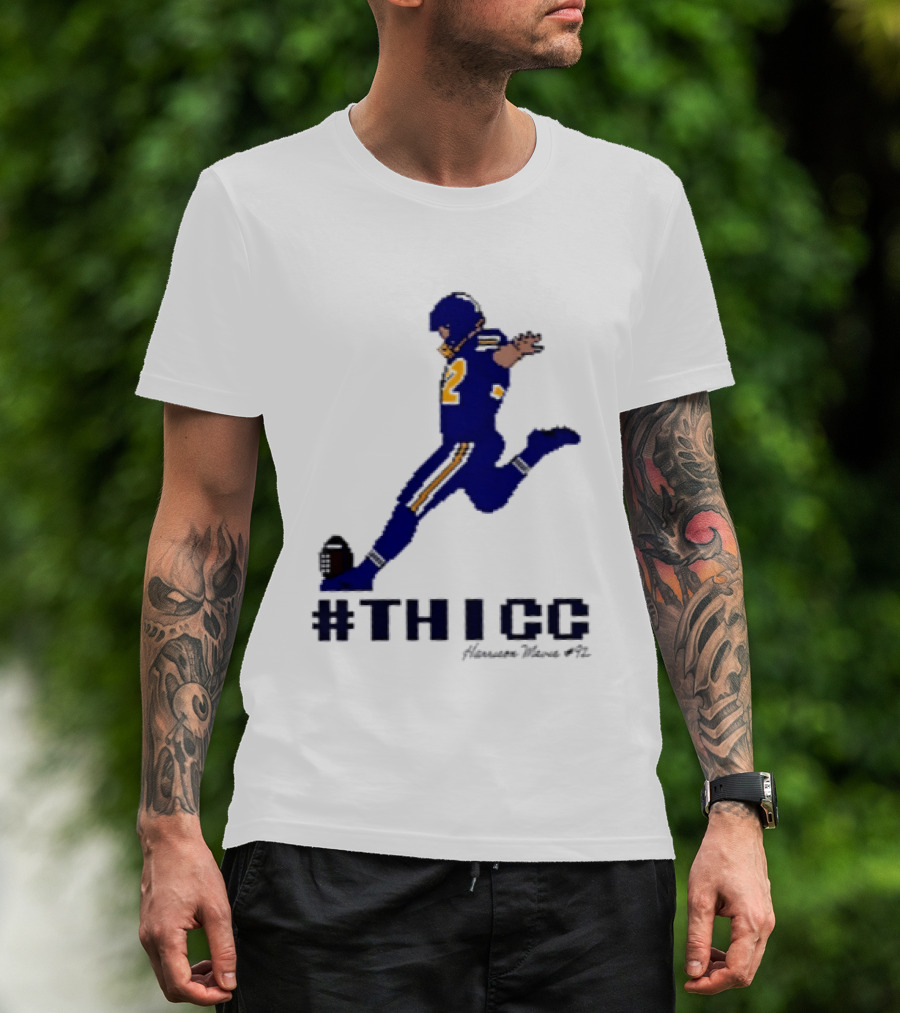 Harrison Mevis 92 Los Angeles Rams Thicc Kicker Football Pixel T-Shirt