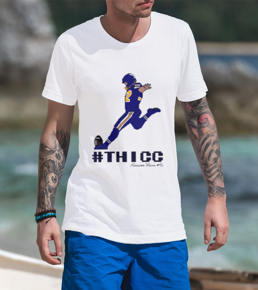 Harrison Mevis 92 Los Angeles Rams Thicc Kicker Football Pixel T-Shirt