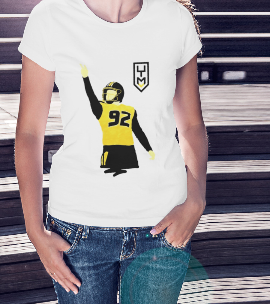 Harrison Mevis 92 Los Angeles Rams The Thiccer Kicker Football Player Quarterback Iconic Celebratory Pose T-Shirt