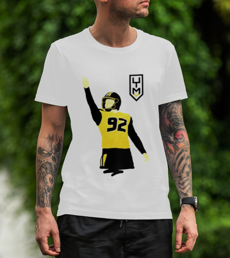 Harrison Mevis 92 Los Angeles Rams The Thiccer Kicker Football Player Quarterback Iconic Celebratory Pose T-Shirt