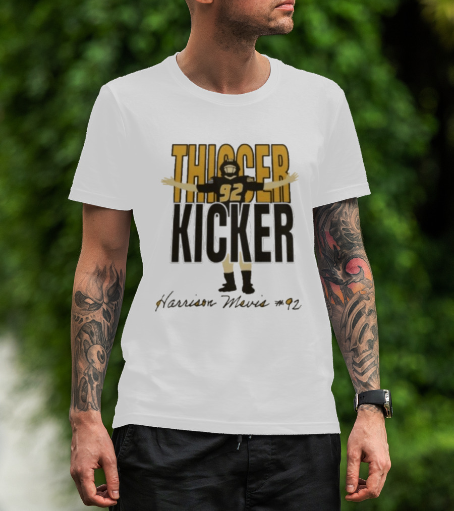 Harrison Mevis 92 Thiccer Kicker Football Player T-Shirt