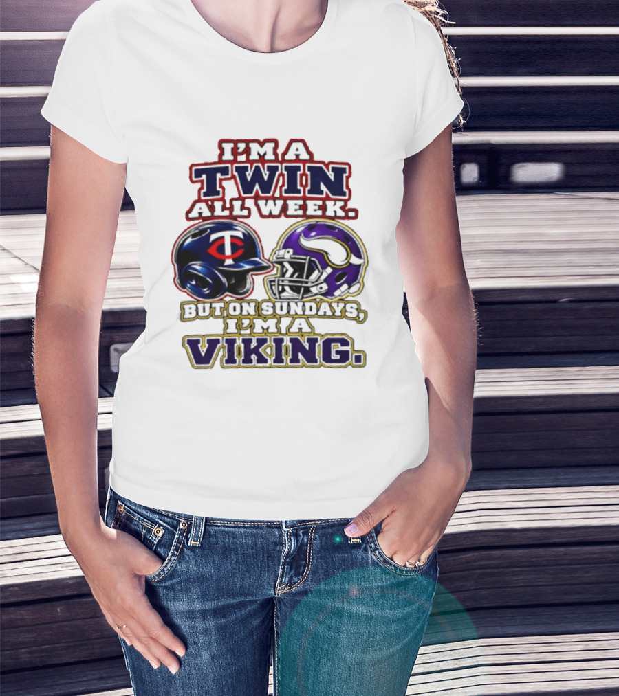 I'm A Twin All Week But On Sundays I'm A Viking T-Shirt