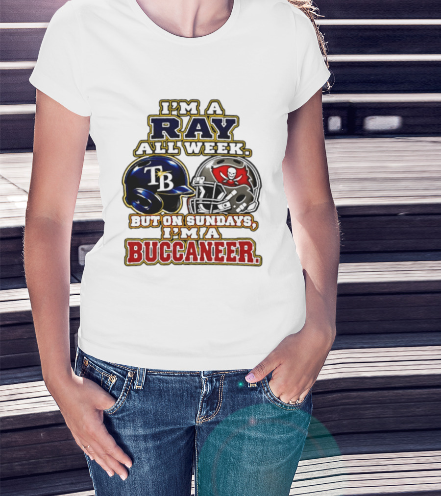 I'm A Ray All Week But On Sundays I'm A Buccaneer TB Helmet T-Shirt