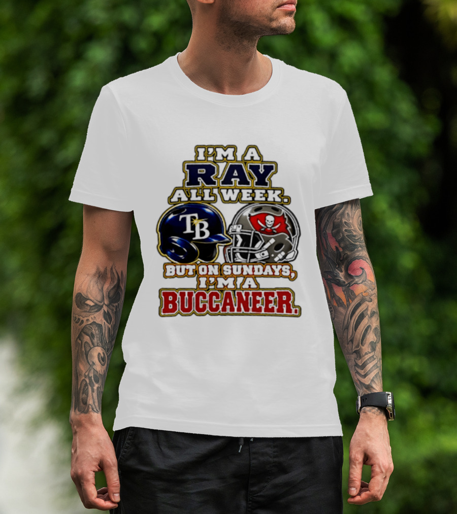 I'm A Ray All Week But On Sundays I'm A Buccaneer TB Helmet T-Shirt